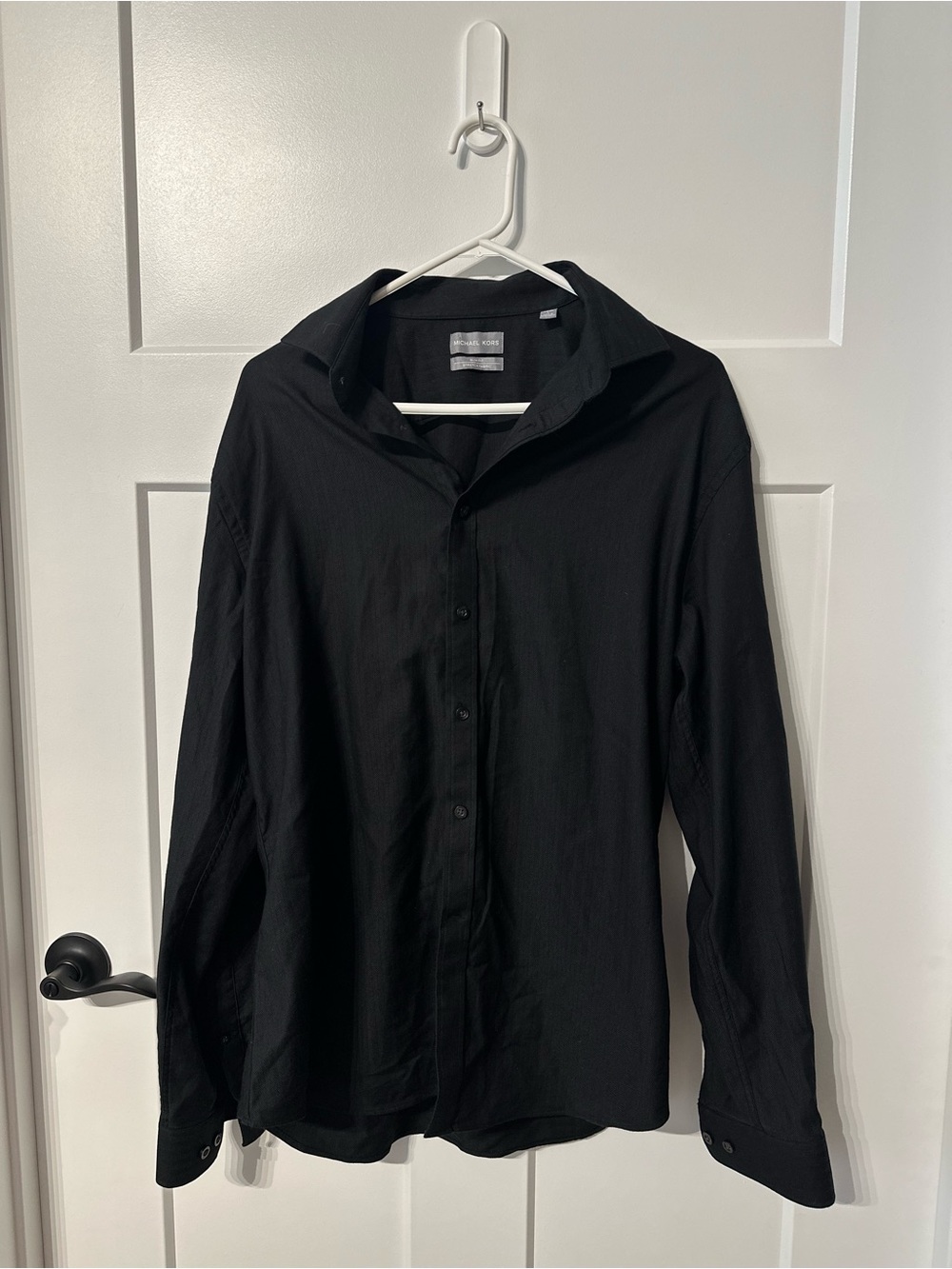 NEW Michael Kors Slim Fit Stretch Herringbone Shirt L